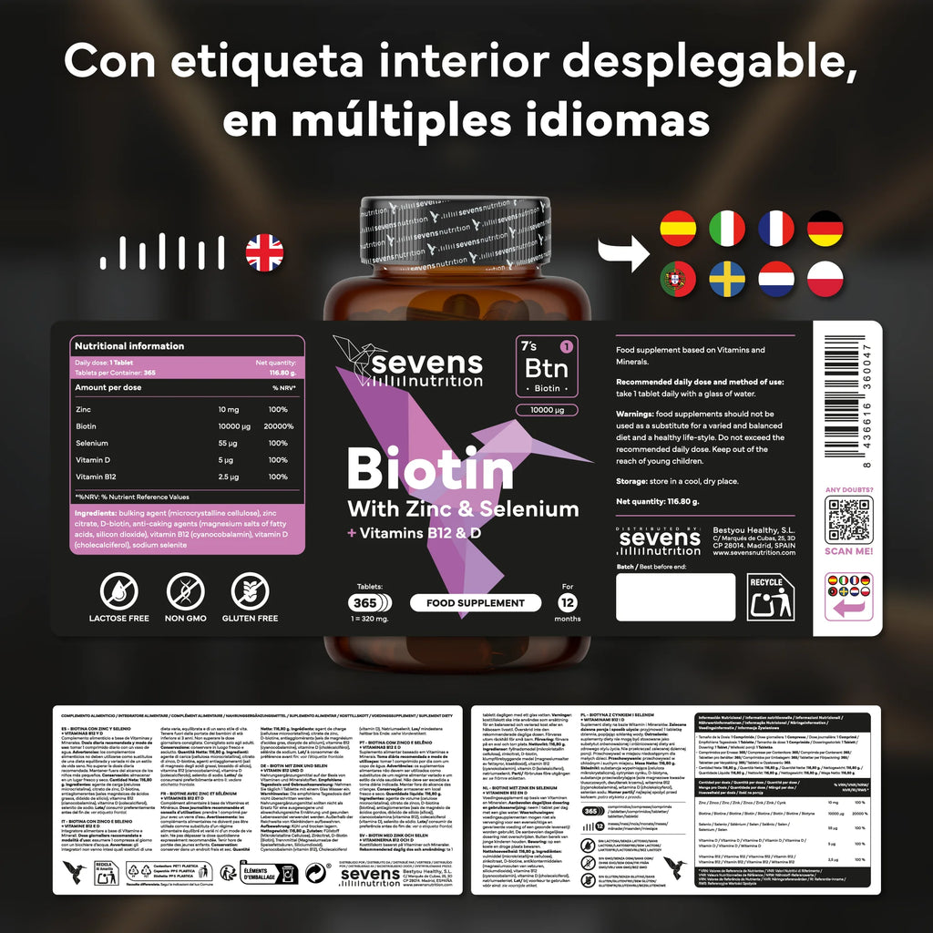 Pack Biotina 10.000 mcg + Multivitamínico – 365 Cápsulas | Cabello, Piel y Energía Vital