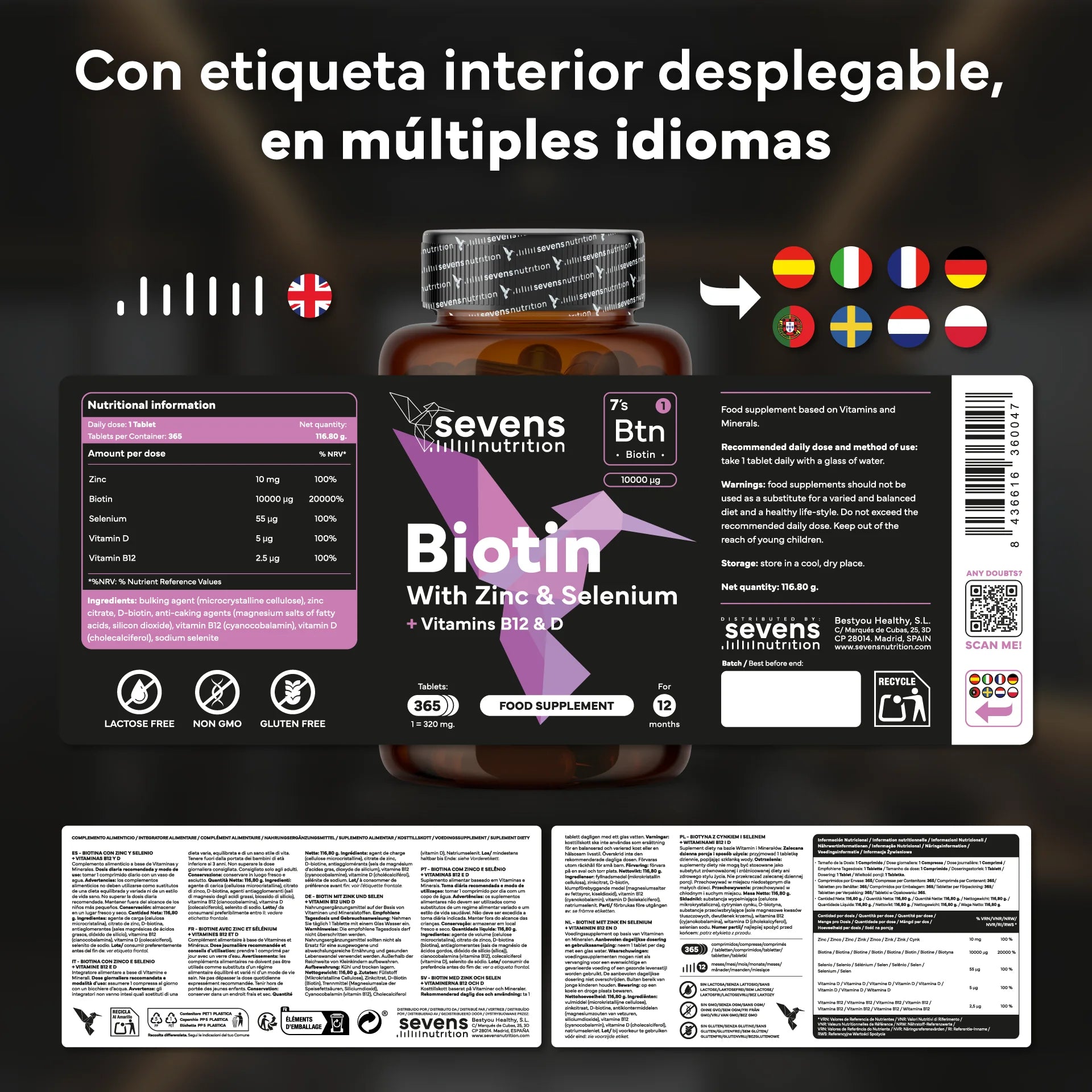 Pack Biotina 10.000 mcg + Multivitamínico – 365 Cápsulas | Cabello, Piel y Energía Vital