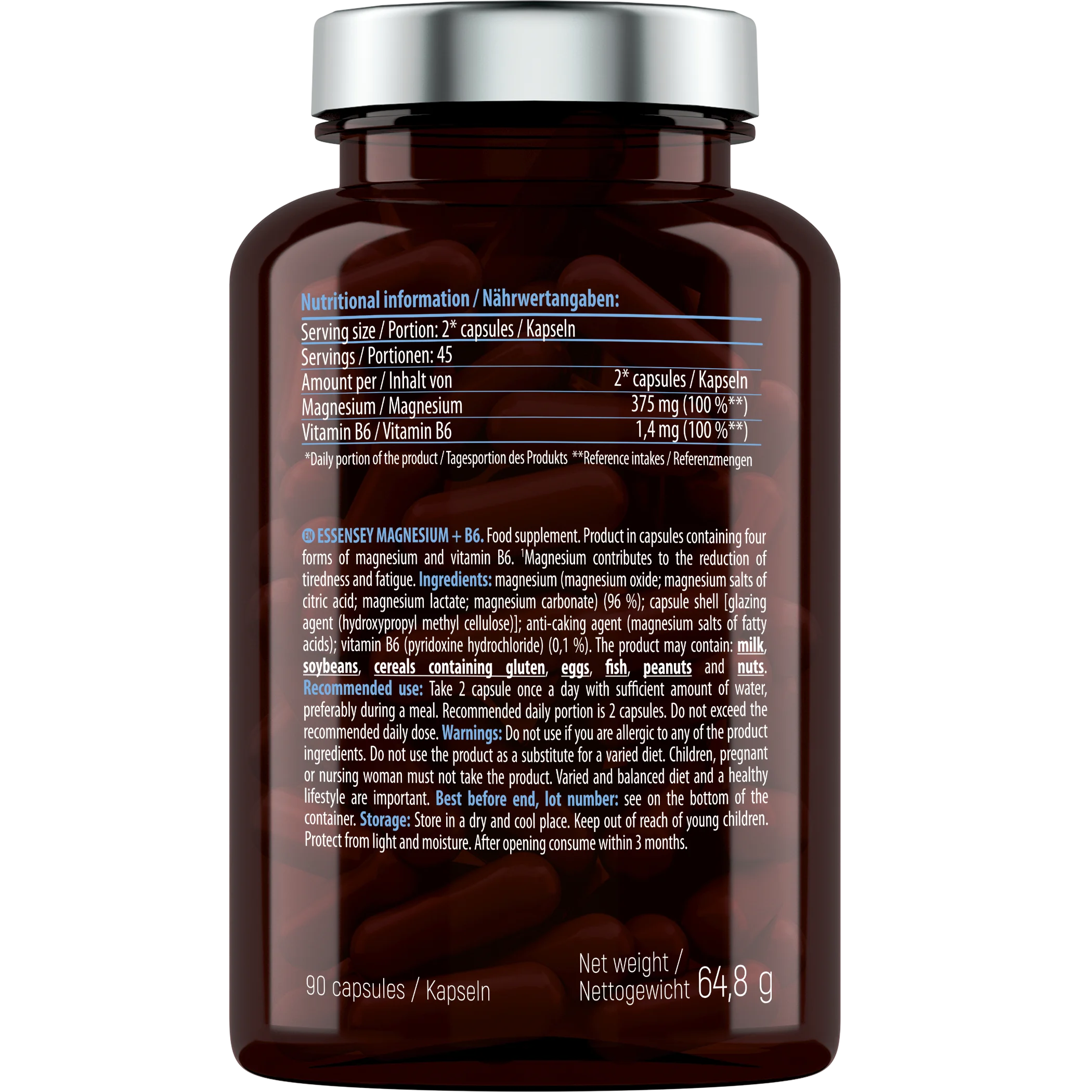 Magnesio + Vitamina B6 Essensey – Energía, Recuperación y Bienestar | Suplemento Natural