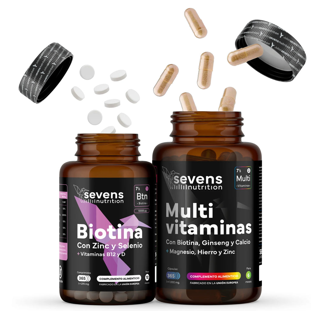 Pack Biotina 10.000 mcg + Multivitamínico – 365 Cápsulas | Cabello, Piel y Energía Vital
