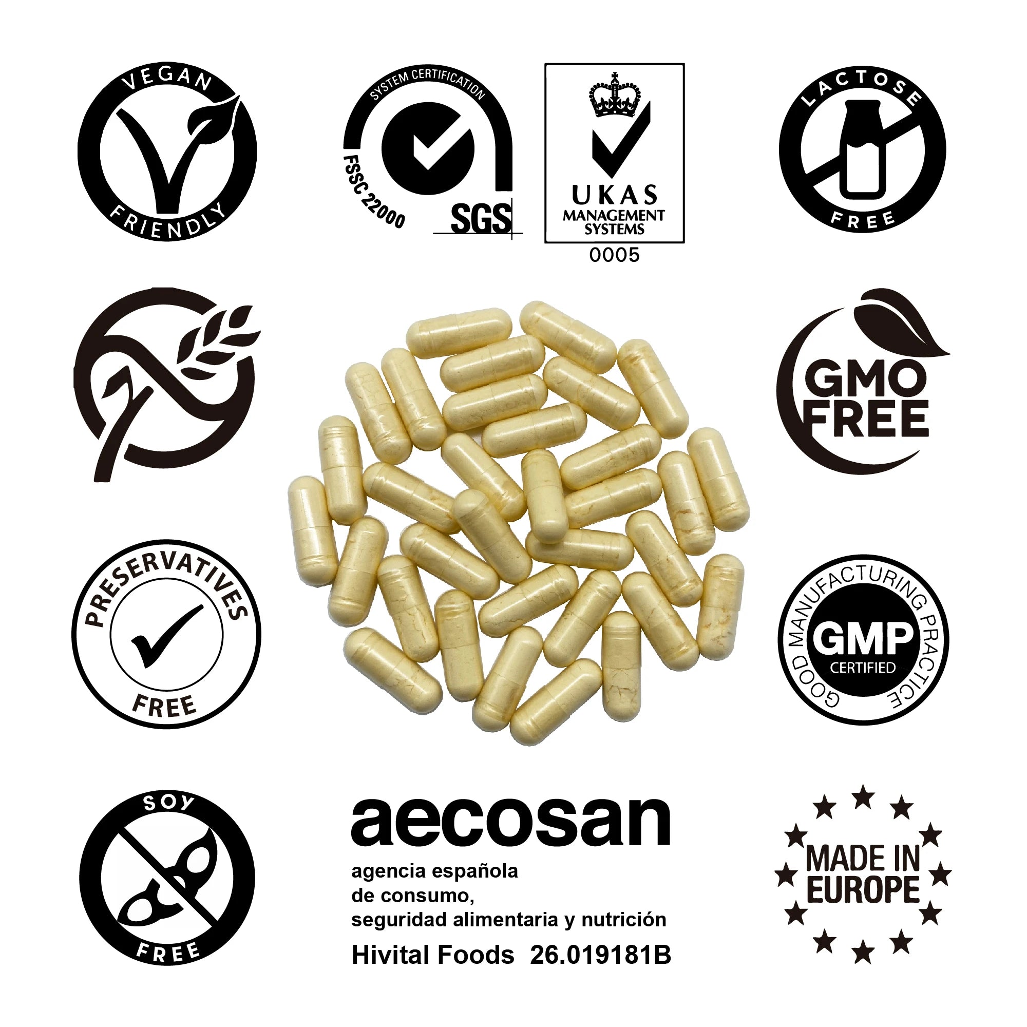 Complejo Vitamina B – 210 Cápsulas Veganas (7 Meses) | Las 8 Vitaminas B + Vitamina C | Hivital