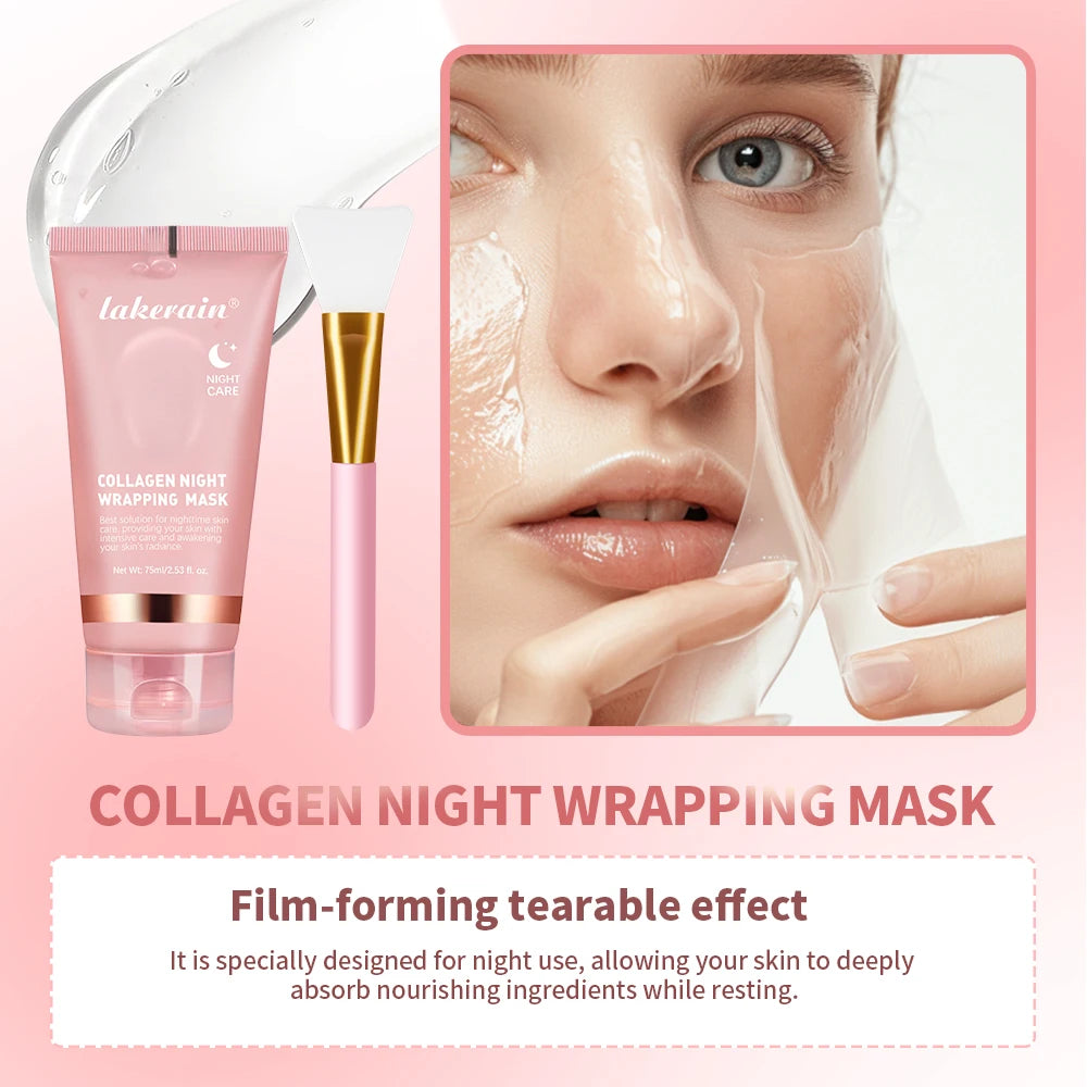 Mascarilla de Colágeno Coreana + Brocha – Hidratación y Luminosidad Nocturna