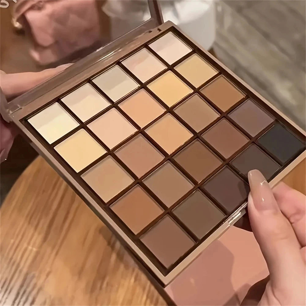 Paleta de Sombras de Ojos 25 Colores – Tonos Tierra y Café
