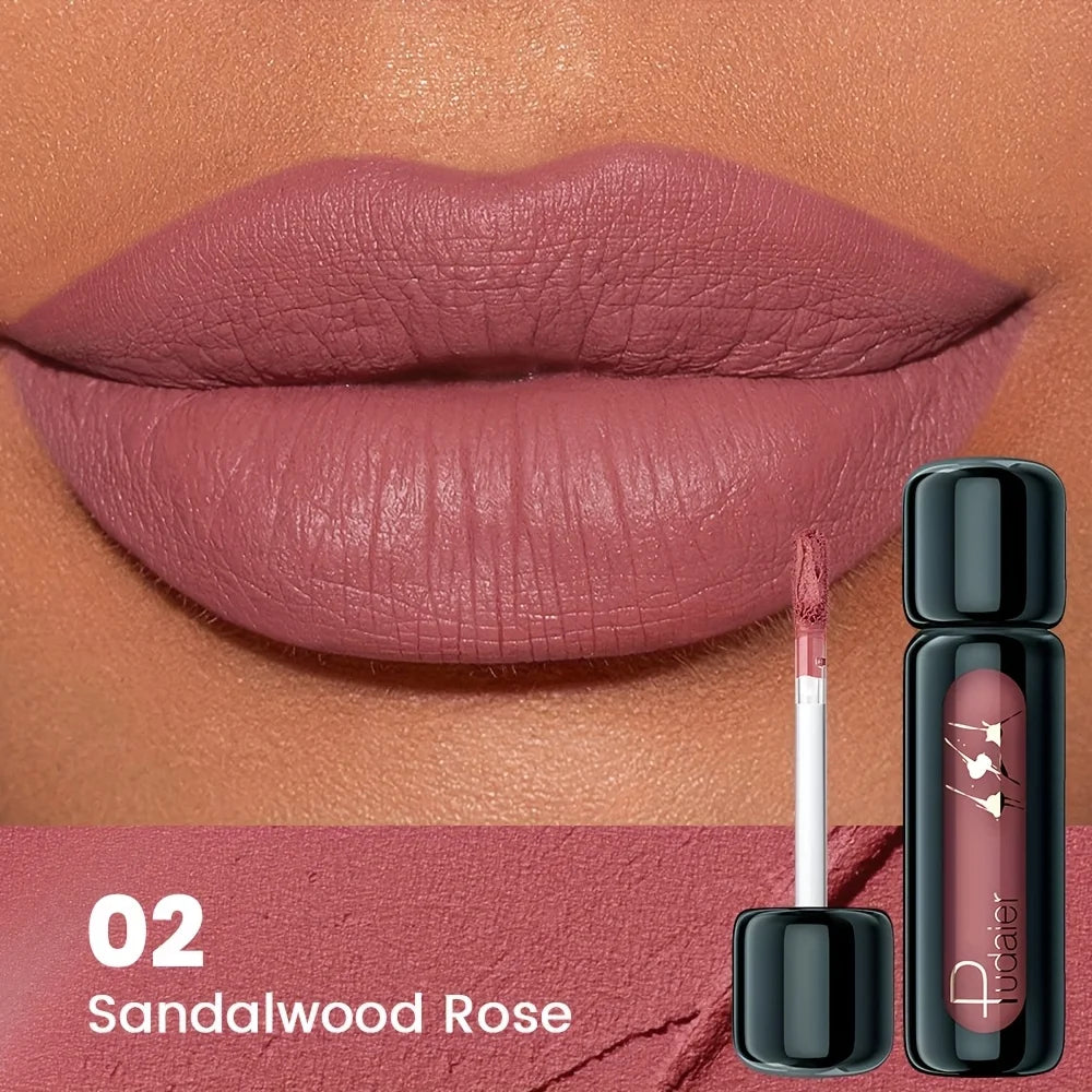 Lip Gloss Mate Aterciopelado – Larga Duración sin Pegajosidad