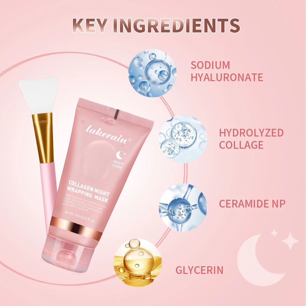 Mascarilla de Colágeno Coreana + Brocha – Hidratación y Luminosidad Nocturna