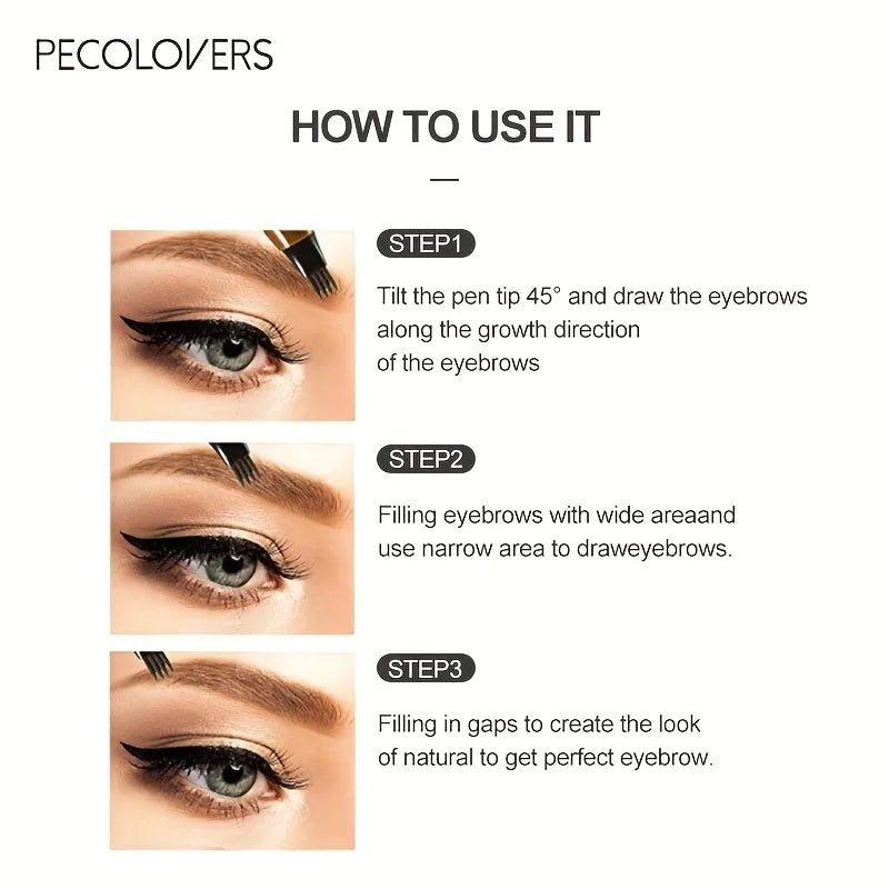 Lápiz de Cejas 4 Puntas Resistente al Agua – 6 Colores