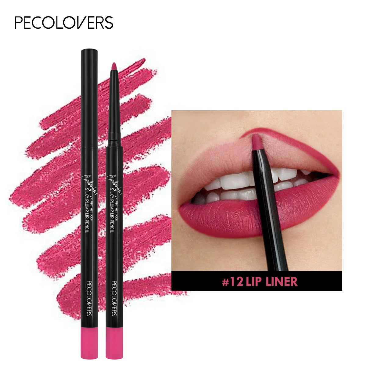 Delineador de Labios Mate Resistente al Agua – 12 Colores