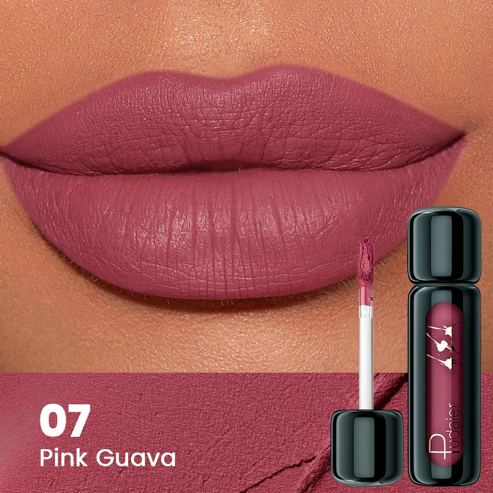 Lip Gloss Mate Aterciopelado – Larga Duración sin Pegajosidad