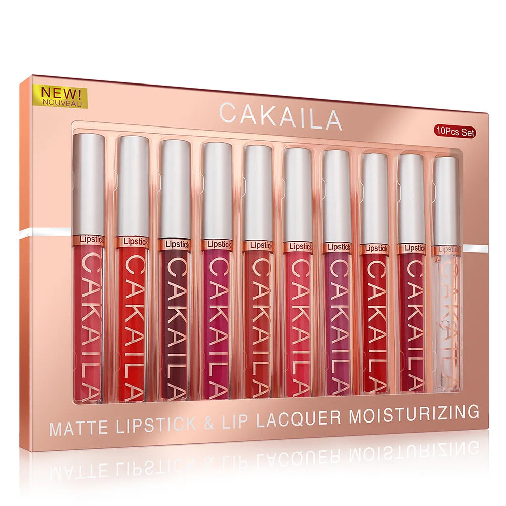 Set 10 Lip Gloss Nude Mate – Hidratante y Larga Duración