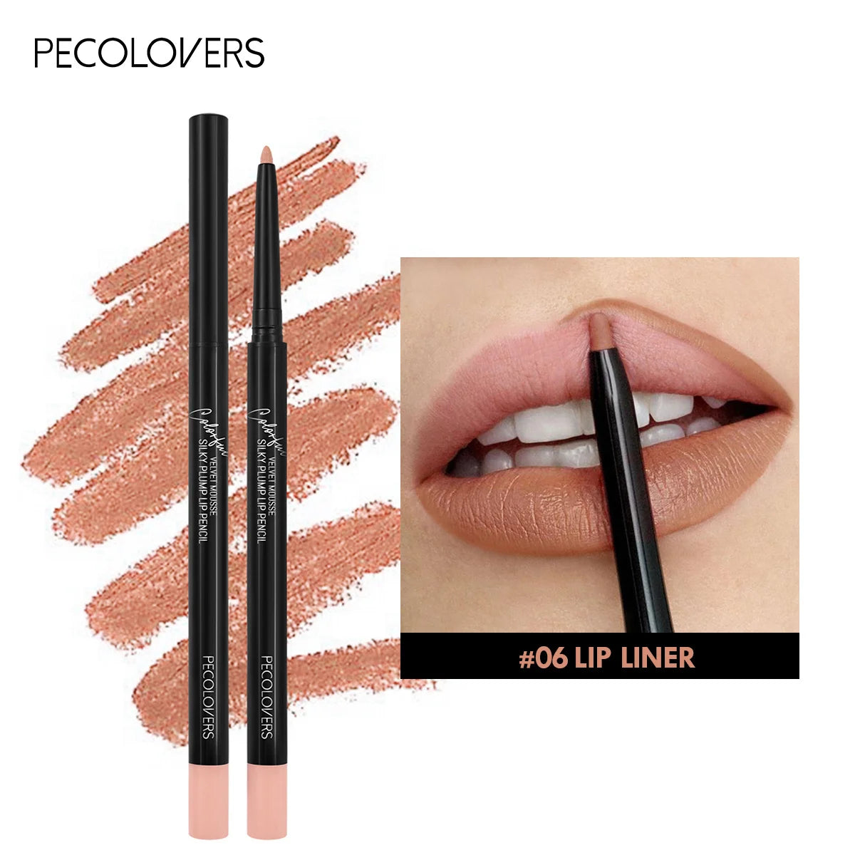 Delineador de Labios Mate Resistente al Agua – 12 Colores
