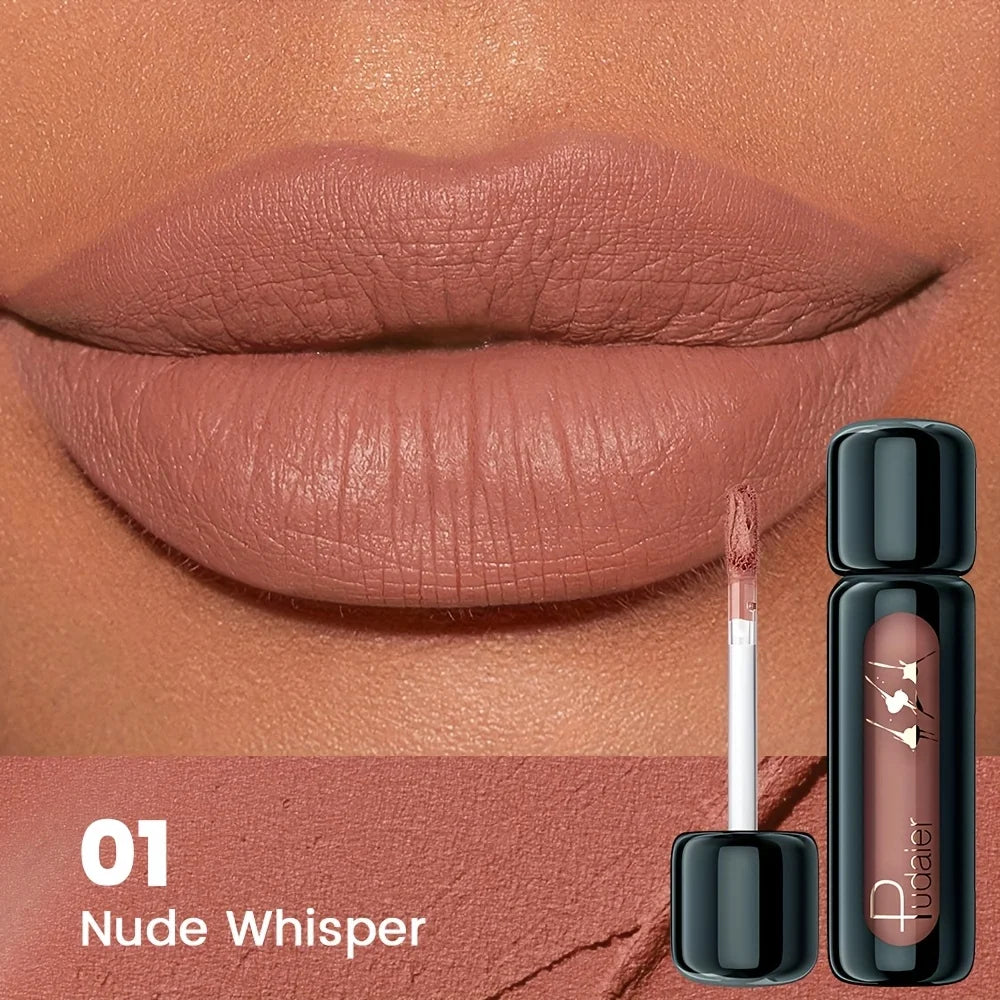 Lip Gloss Mate Aterciopelado – Larga Duración sin Pegajosidad