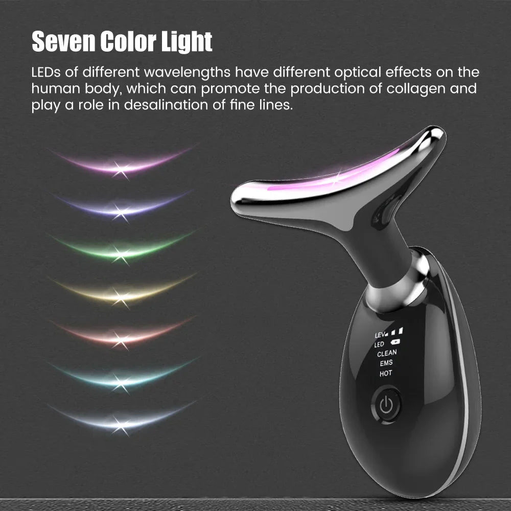 Masajeador Facial LED EMS 7 en 1 – Lifting Cuello y Cara