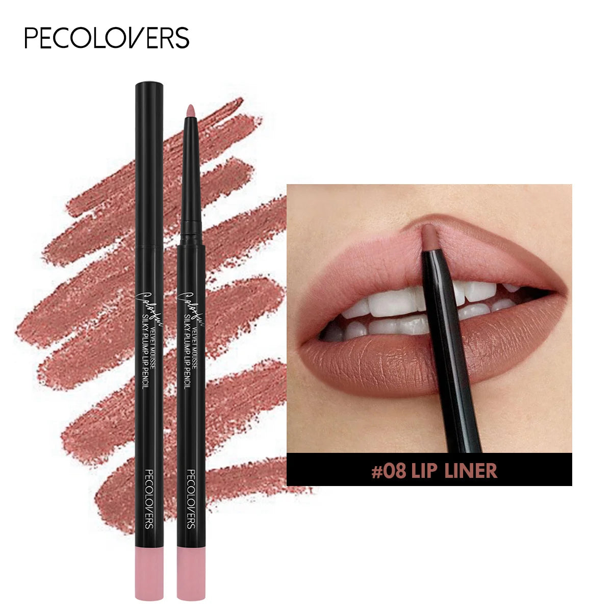Delineador de Labios Mate Resistente al Agua – 12 Colores