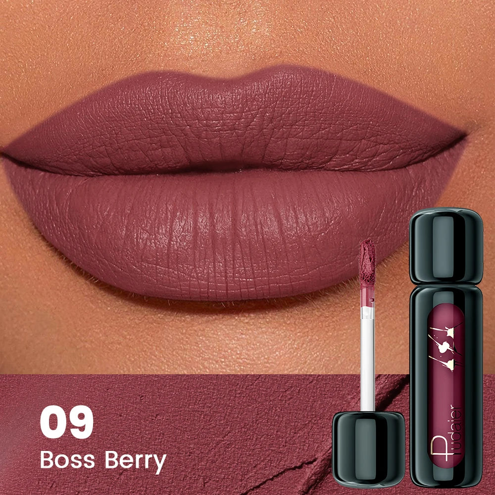 Lip Gloss Mate Aterciopelado – Larga Duración sin Pegajosidad