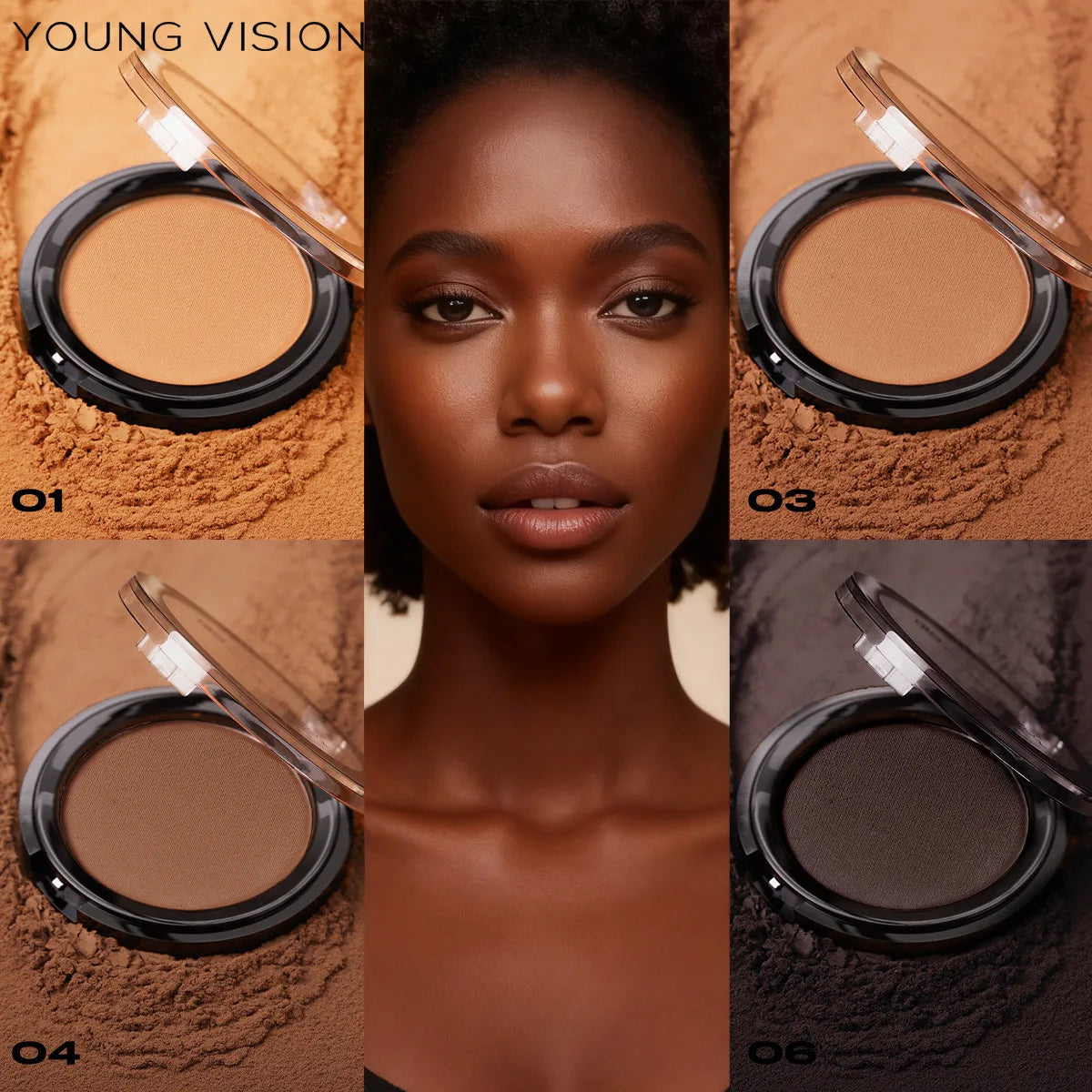 Paleta de Contorno Mate Profesional – Bronzer & Iluminador 3D