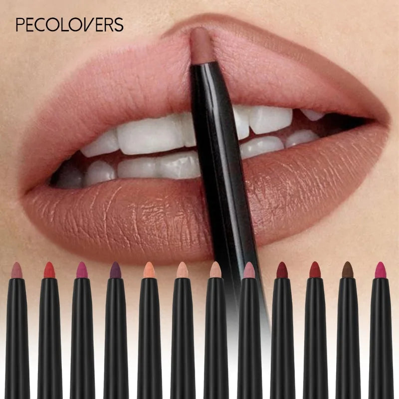 Delineador de Labios Mate Resistente al Agua – 12 Colores