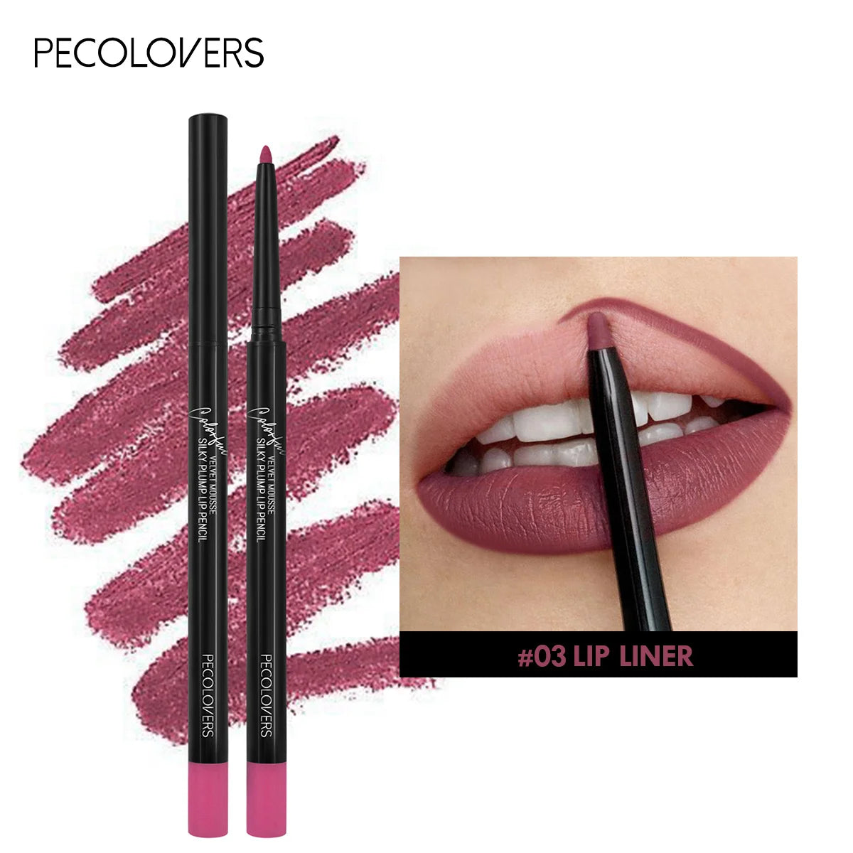 Delineador de Labios Mate Resistente al Agua – 12 Colores