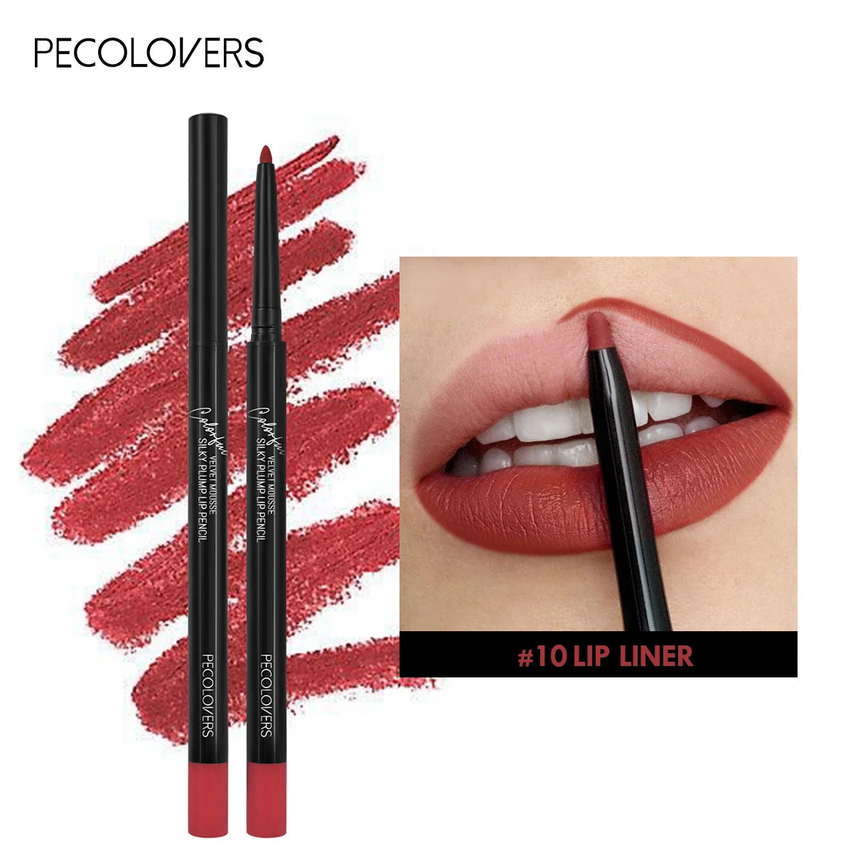 Delineador de Labios Mate Resistente al Agua – 12 Colores