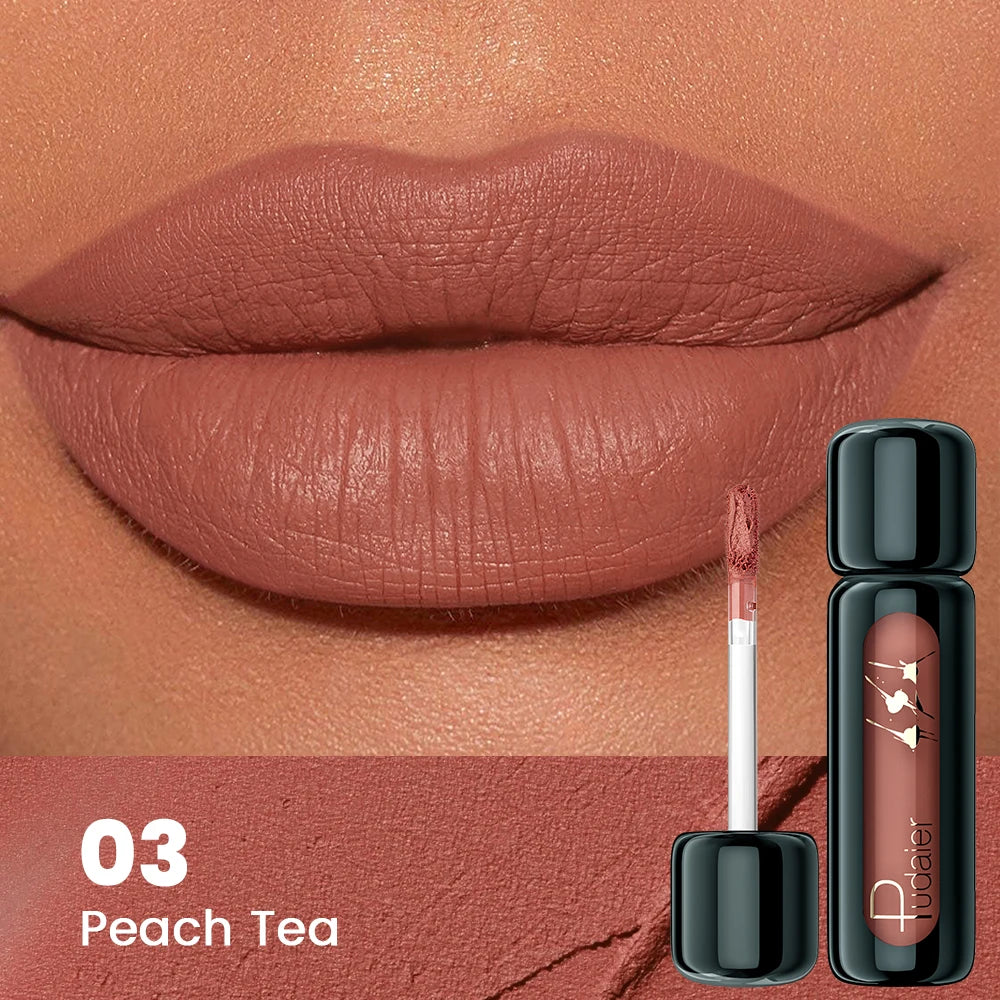 Lip Gloss Mate Aterciopelado – Larga Duración sin Pegajosidad