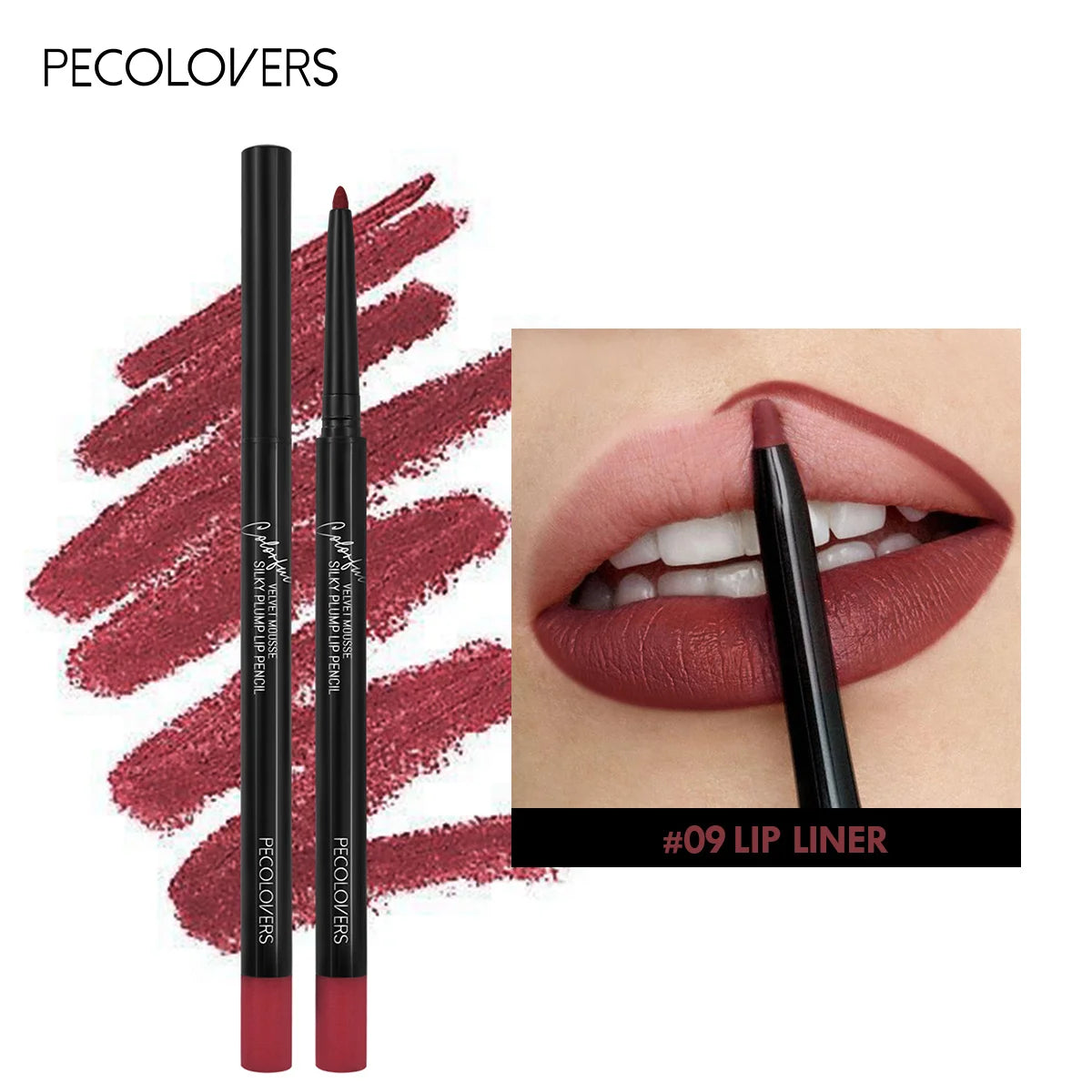 Delineador de Labios Mate Resistente al Agua – 12 Colores