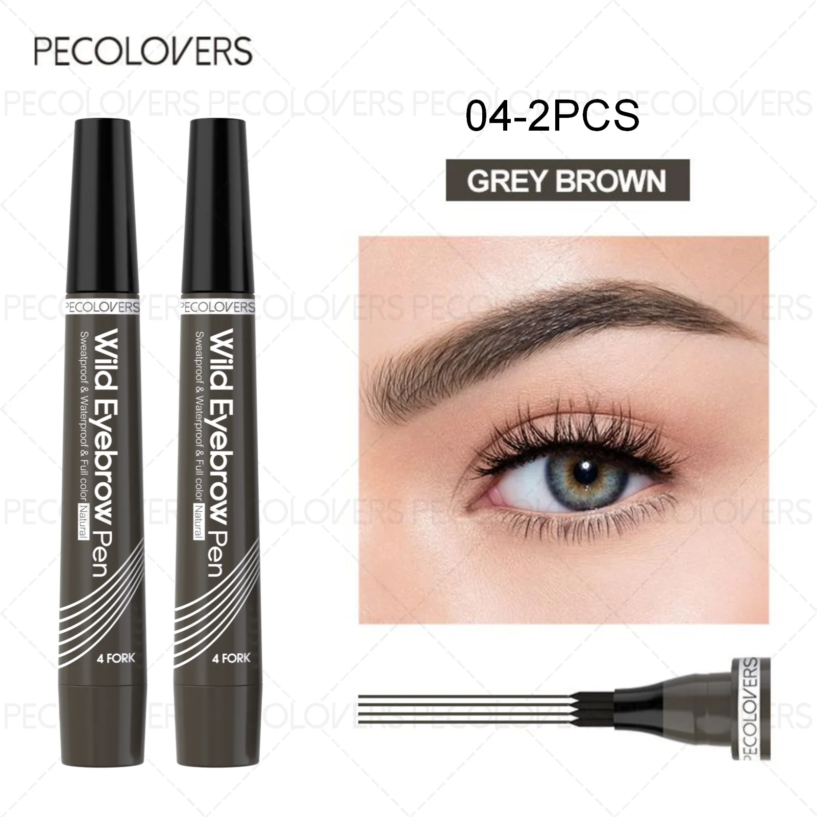 Lápiz de Cejas 4 Puntas Resistente al Agua – 6 Colores