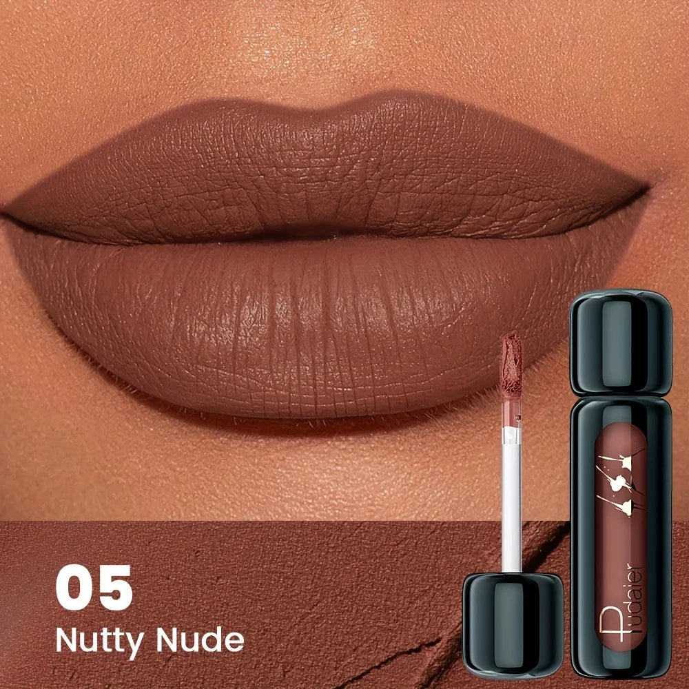 Lip Gloss Mate Aterciopelado – Larga Duración sin Pegajosidad