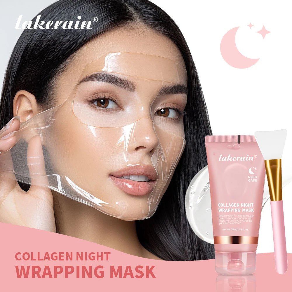 Mascarilla de Colágeno Coreana + Brocha – Hidratación y Luminosidad Nocturna